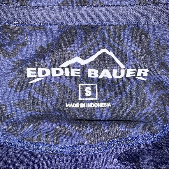 Eddie Bauer 1/4 Zip Pullover Women’s Small Paisley poly Spandex Blurple Slits - Picture 9 of 9